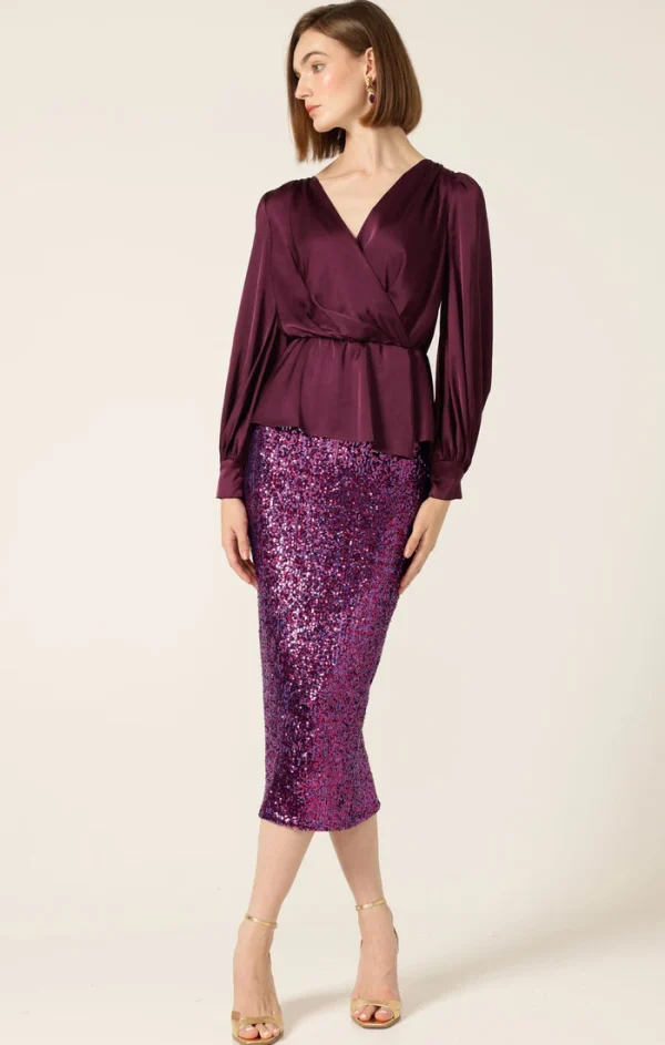 Sequin Pencil Skirt - Pink - Image 5