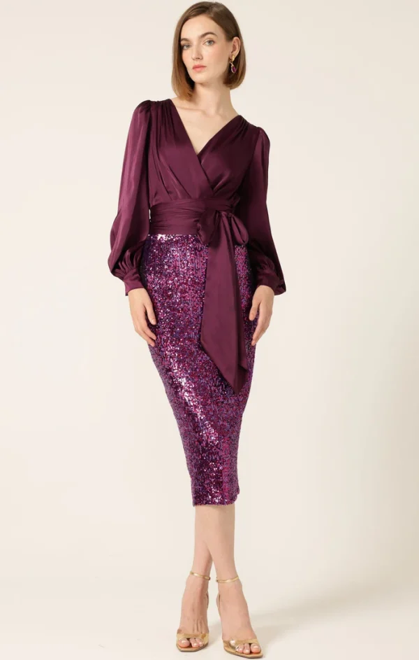 Sequin Pencil Skirt - Pink