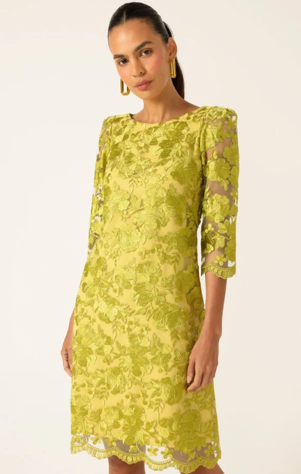 Layla Shift Dress - Chartreuse - Image 2
