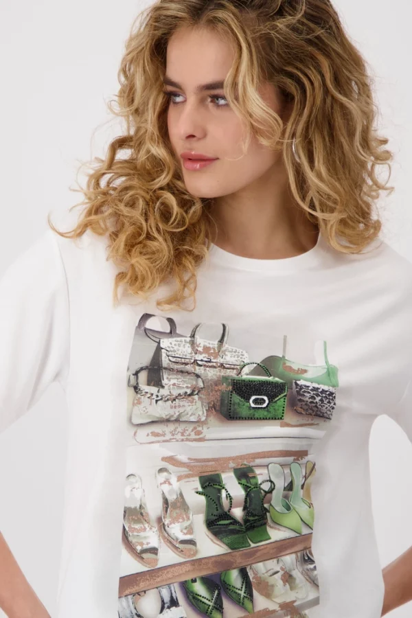 T-Shirt with Shoe and Bag Print - Image 2