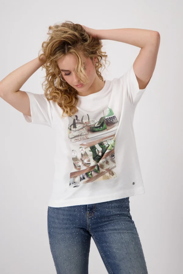 T-Shirt with Shoe and Bag Print